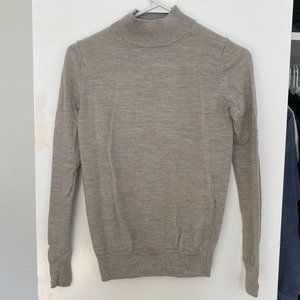 Tan Muji Mock Neck Sweater
